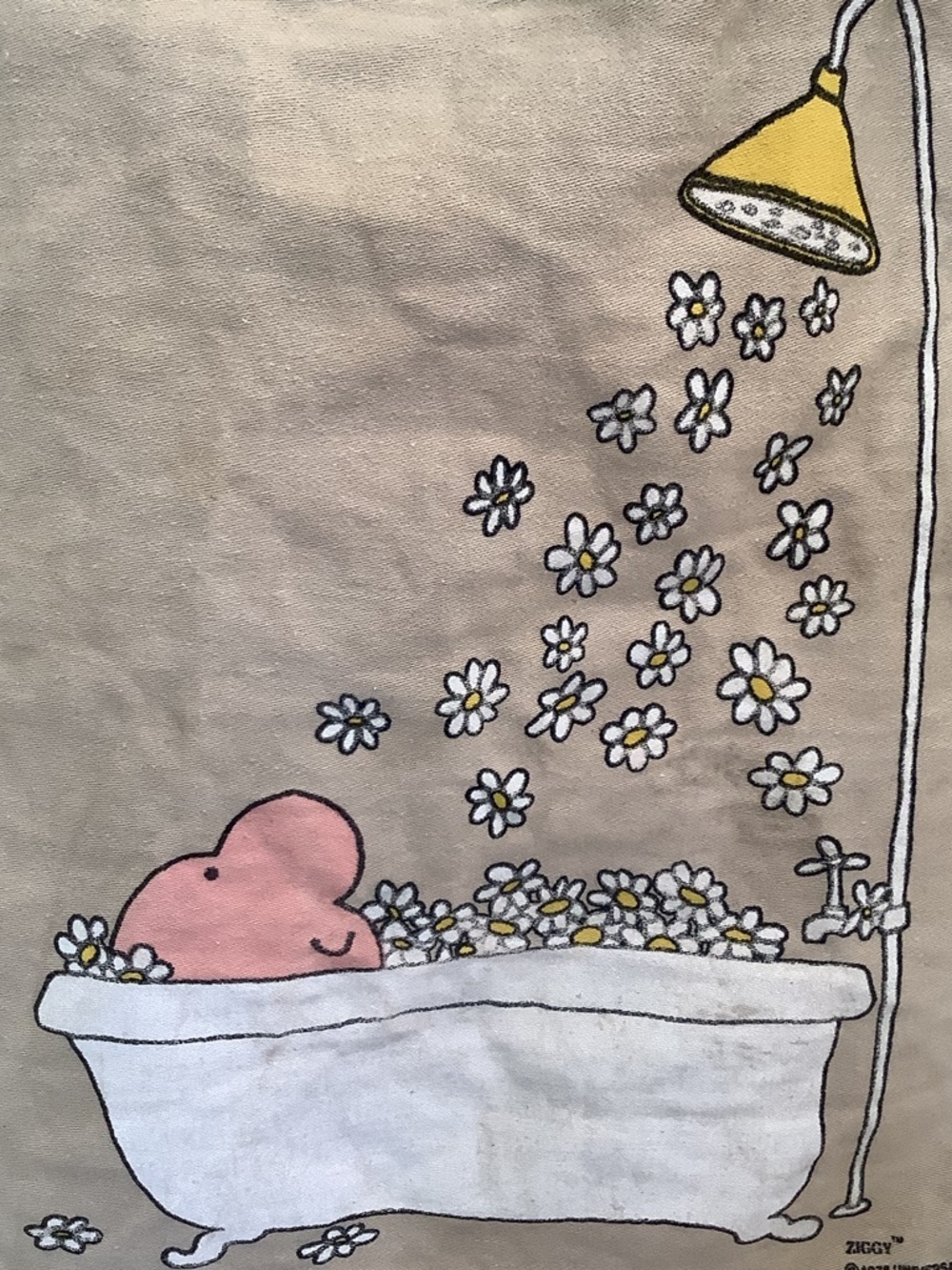 Ziggy Canvas Bathtub 1970’s Tote Bag - Beige/Tan Snap Close - Picture 3 of 9